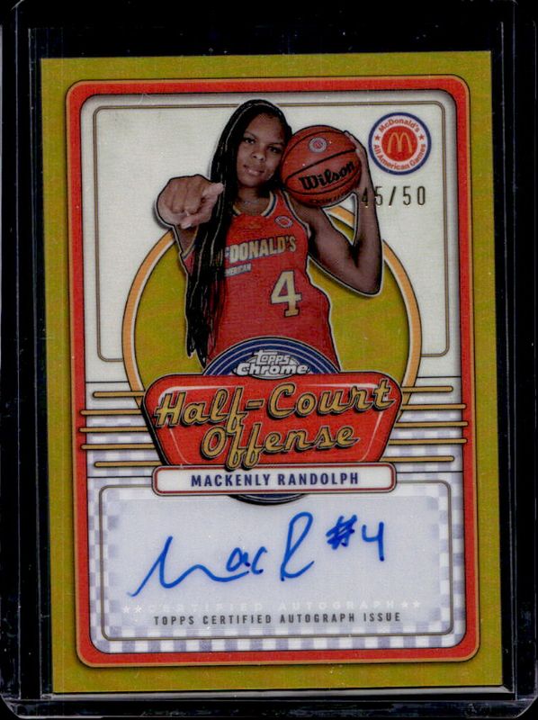 Mackenly Randolph 2024 Topps Chrome McDonald's All-American #IML-MAC Half-Court Signatures - Gold Refractor /50 RAW