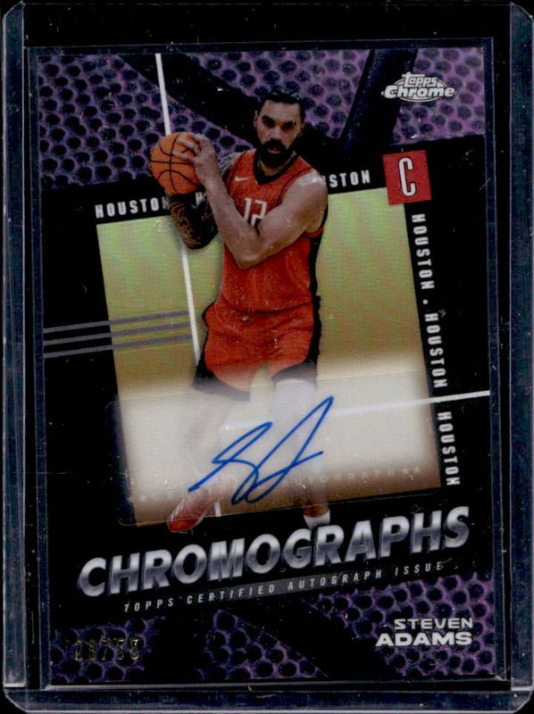 Steven Adams 2024 Topps Chrome #C-SA Chromographs - Pink Basketball /55 RAW