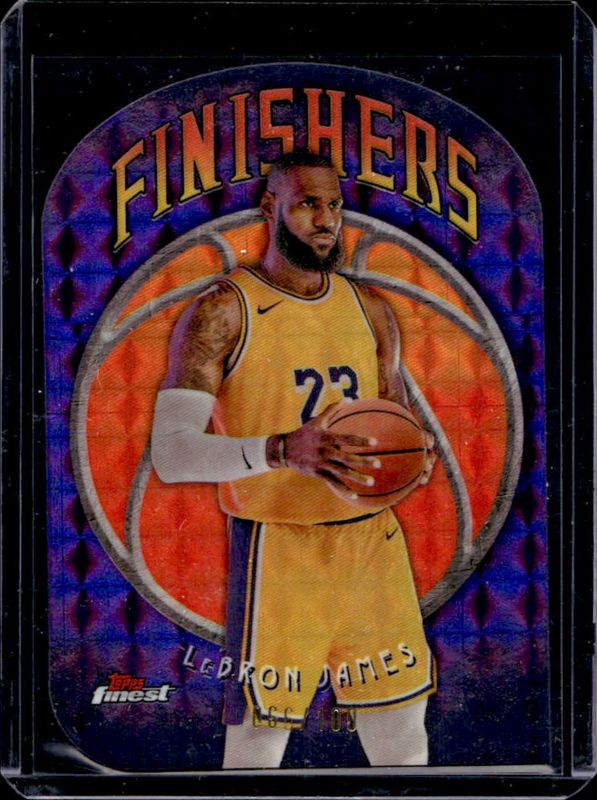 LeBron James 2024 Topps Finest #F-2 Finishers - Purple Geometric Refractor /100 RAW