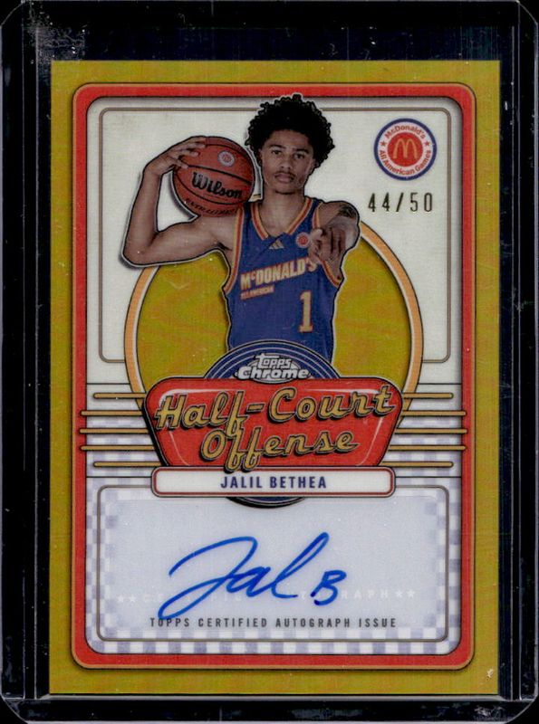 Jalil Bethea 2024 Topps Chrome McDonald's All-American #IML-JAB Half-Court Signatures - Gold Refractor /50 RAW