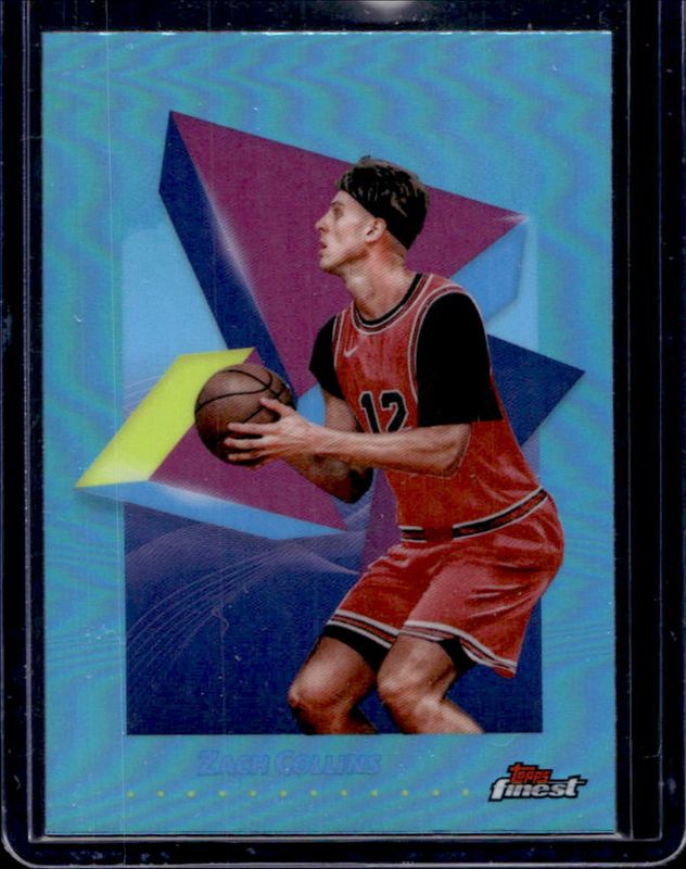 Zach Collins 2024 Topps Finest #84 Base Common - Sky Blue Refractor RAW