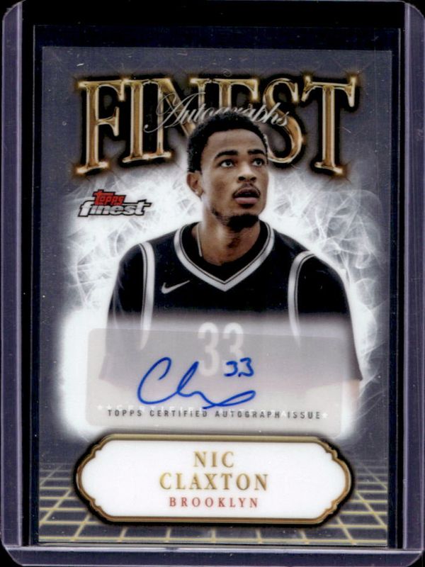 Nic Claxton 2024 Topps Finest #FA-NC Finest Autographs RAW