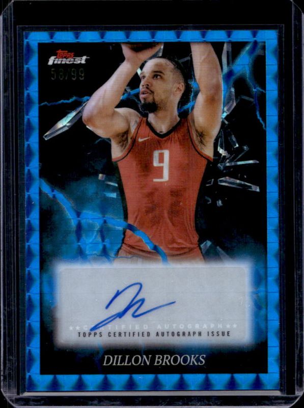 Dillon Brooks 2024 Topps Finest #ES-DB Electrifying Signatures - Blue Geometric Refractor /99 RAW