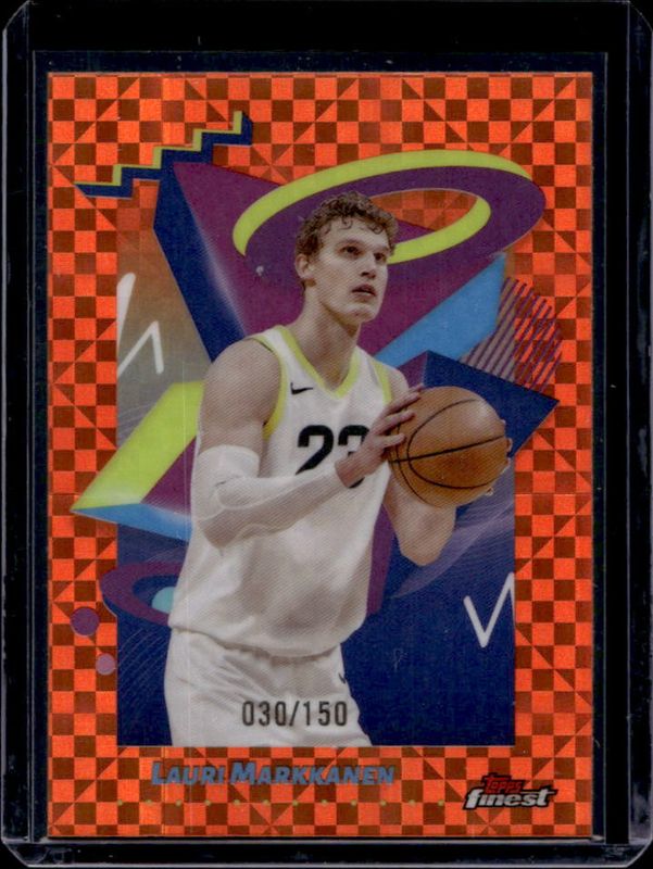 Lauri Markkanen 2024 Topps Finest #294 Base Rare - Orange X-Fractor /150 RAW