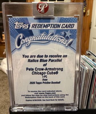 2026 Topps Pristine #I-PC Italics Autographs - Blue Refractor /75