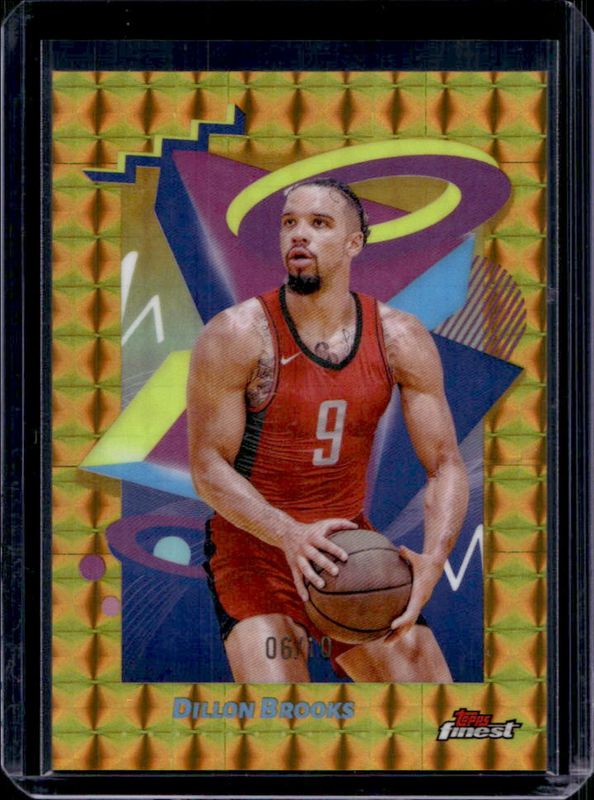Dillon Brooks 2024 Topps Finest #230 Base Rare - Gold Geometric Refractor /10 RAW