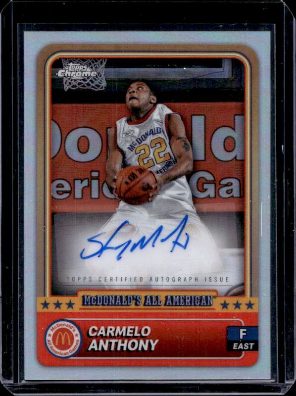 Carmelo Anthony 2024 Topps Chrome McDonald's All-American #43 Base Autographs RAW