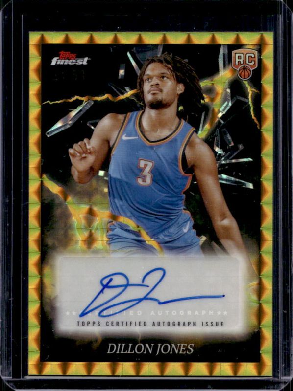 Dillon Jones 2024 Topps Finest #ES-DJ Electrifying Signatures - Gold Geometric Refractor /50 RAW
