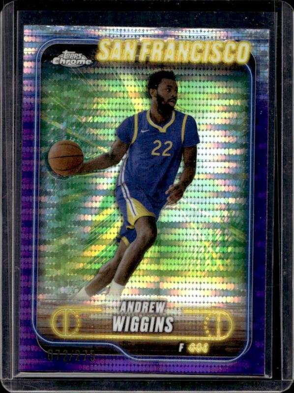 Andrew Wiggins 2024 Topps Chrome #155 Purple Sonar Refractor /275 RAW