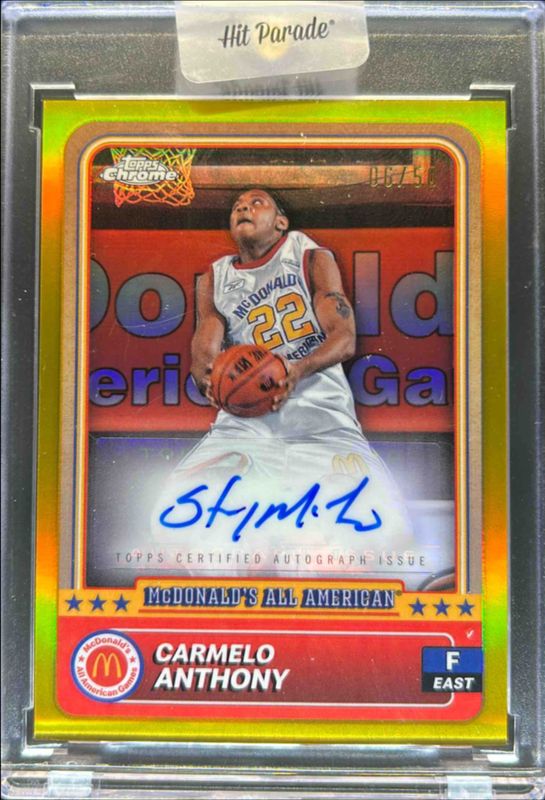 Carmelo Anthony 2024 Topps Chrome McDonald's All-American #43 Base Autographs - Gold Refractor /50 RAW