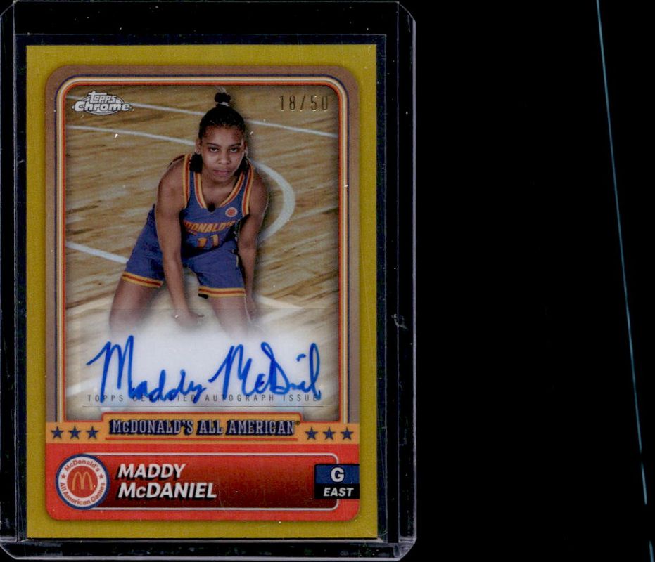 Maddy McDaniel 2024 Topps Chrome McDonald's All-American #7 Base Autographs - Gold Refractor /50 RAW