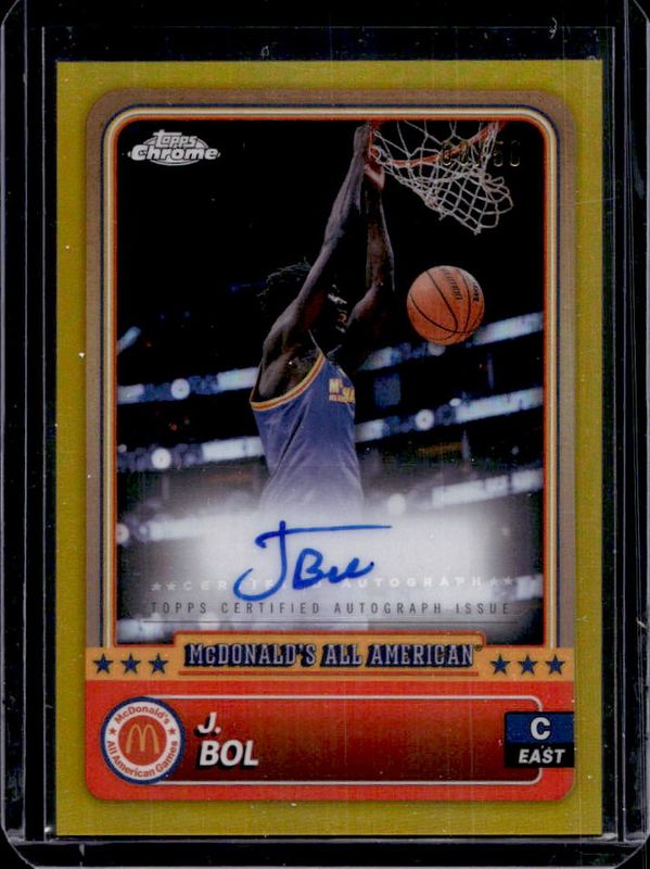 J Bol 2024 Topps Chrome McDonald's All-American #26 Base Autographs - Gold Refractor /50 RAW