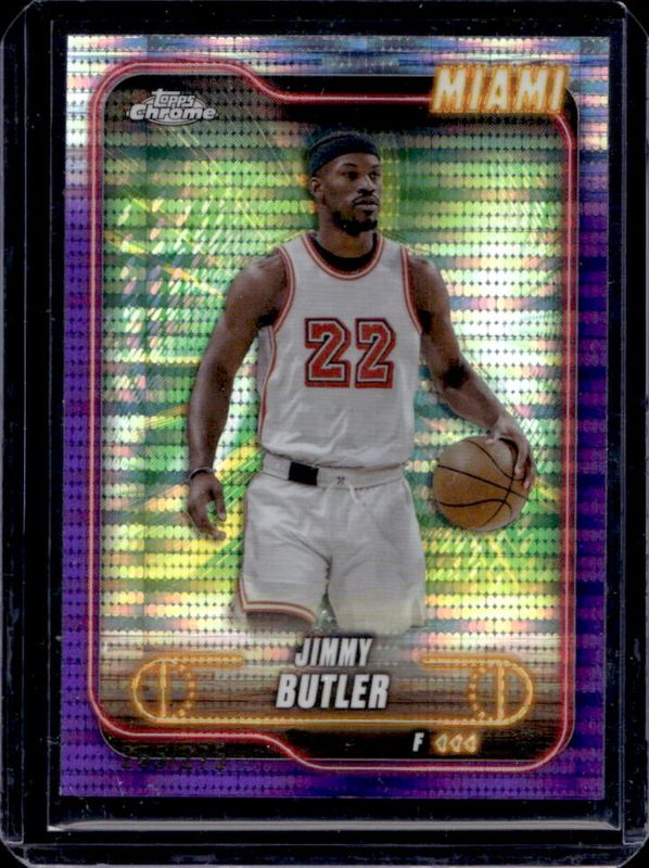Jimmy Butler 2024 Topps Chrome #16 Purple Sonar Refractor /275 RAW