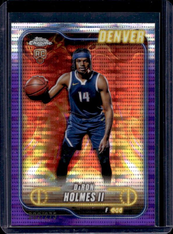 DaRon Holmes II 2024 Topps Chrome #195 Purple Sonar Refractor /275 Rookie RAW