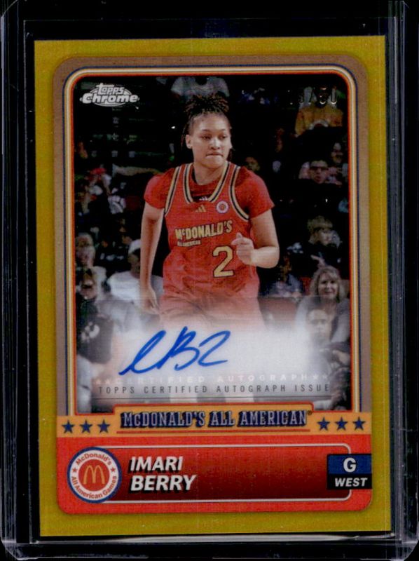Imari Berry 2024 Topps Chrome McDonald's All-American #13 Base Autographs - Gold Refractor /50 RAW