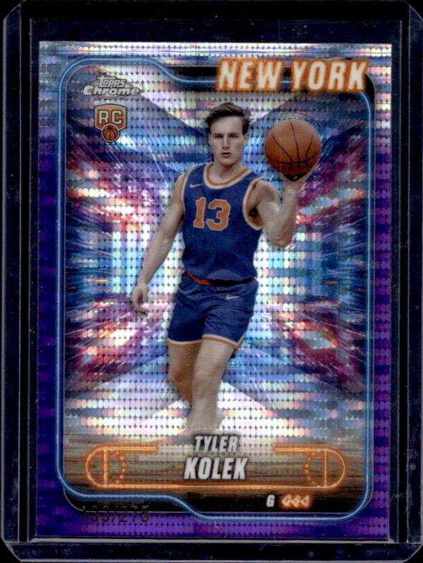 Tyler Kolek 2024 Topps Chrome #167 Purple Sonar Refractor /275 Rookie RAW