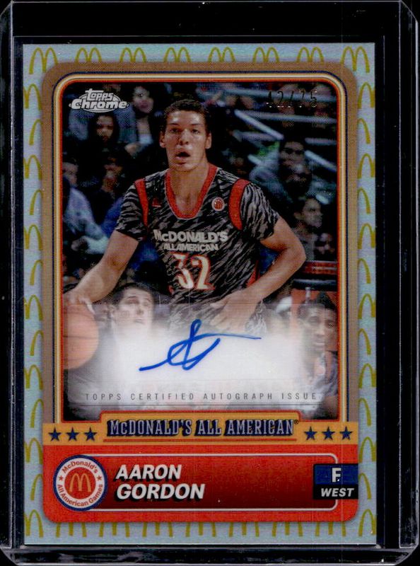 Aaron Gordon 2024 Topps Chrome McDonald's All-American #100 Base Autographs - McDonald's Logo Refractor /75 RAW