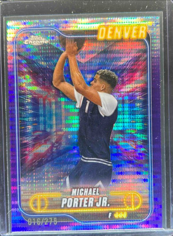 Michael Porter Jr. 2024 Topps Chrome #12 Purple Sonar Refractor