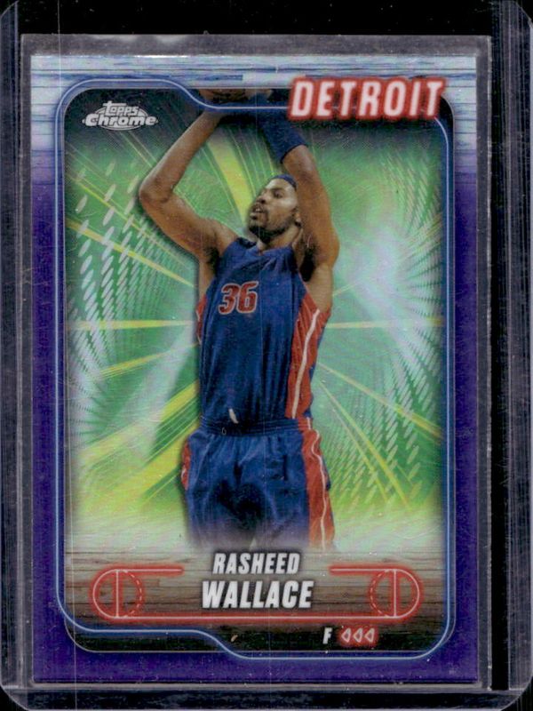 Rasheed Wallace 2024 Topps Chrome #23 Purple Refractor RAW