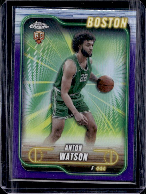 Anton Watson 2024 Topps Chrome #107 Purple Refractor RAW