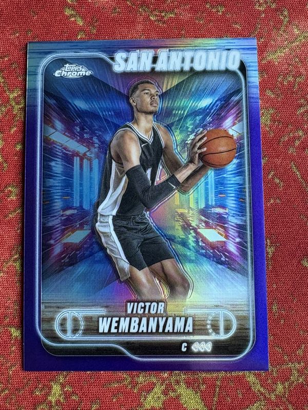 Victor Wembanyama 2024 Topps Chrome #193 Purple Refractor RAW
