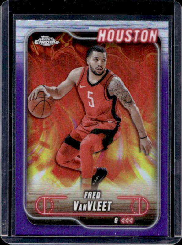 Fred VanVleet 2024 Topps Chrome #137 Purple Refractor RAW