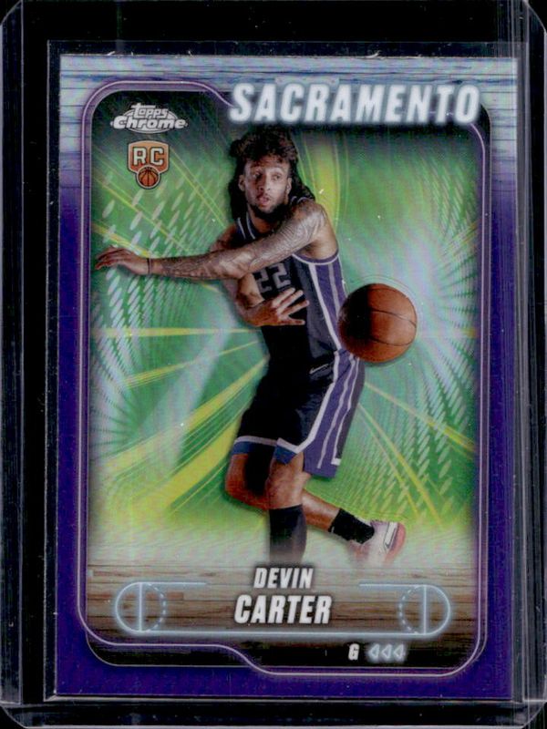 Devin Carter 2024 Topps Chrome #134 Purple Refractor Rookie RAW
