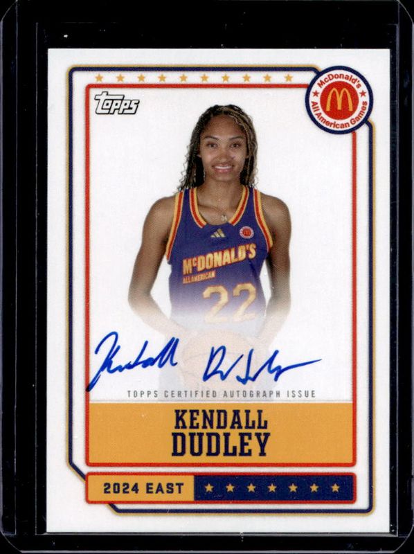 Kendall Dudley 2024 Topps Chrome McDonald's All-American #EA-KD Event Autographs RAW