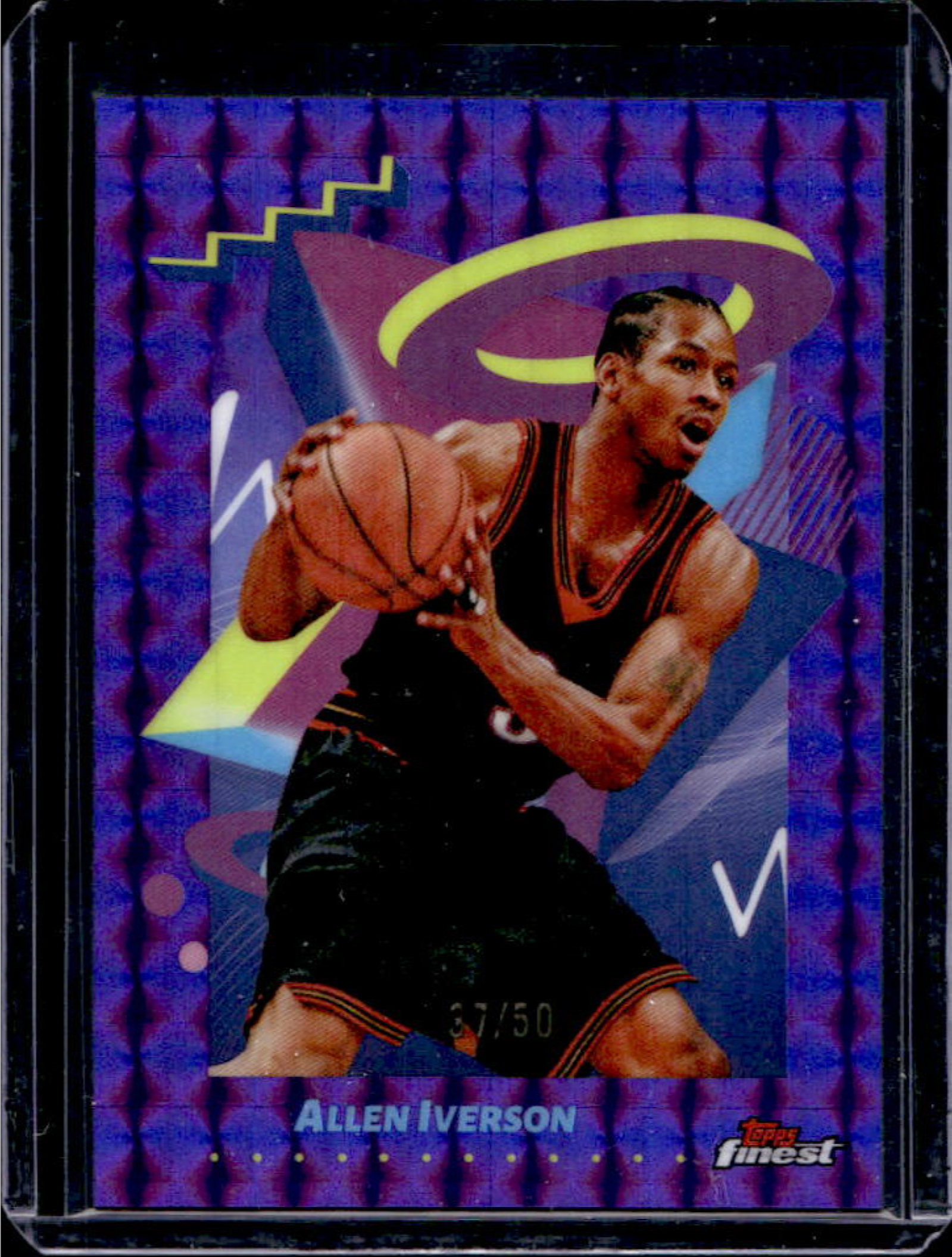 Allen Iverson 2024 Topps Finest #276 Base Rare - Purple Geometric