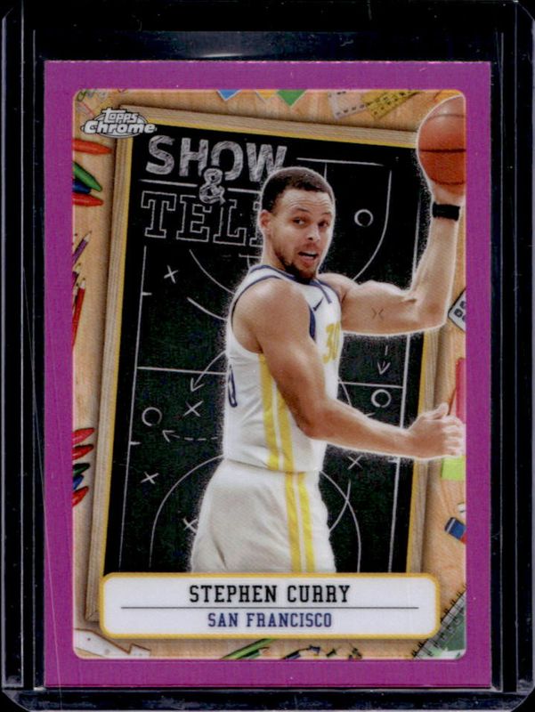 Stephen Curry 2024 Topps Chrome #ST-7 Show & Tell - Pink Refractor RAW