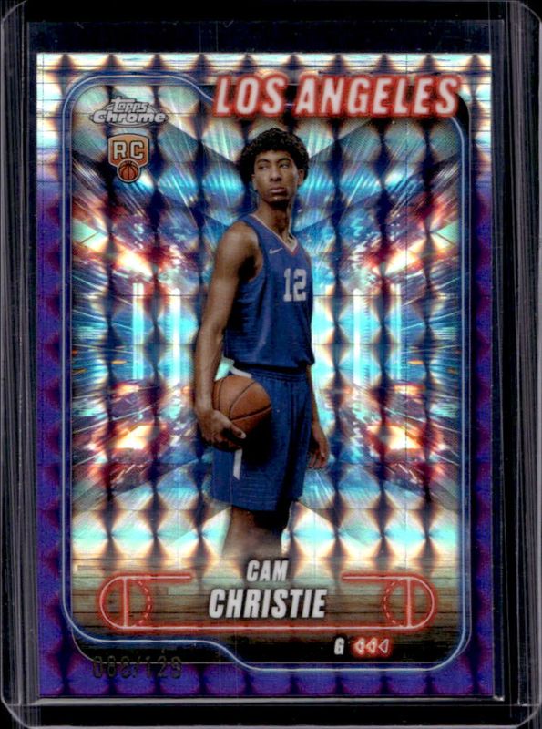 Cam Christie 2024 Topps Chrome #151 Purple Geometric Refractor /129 Rookie RAW