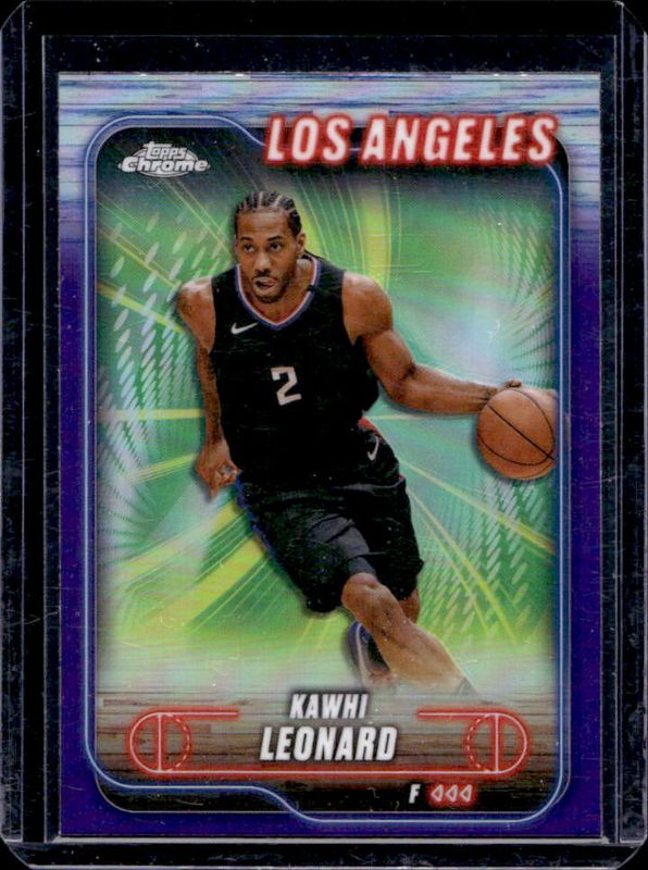 Kawhi Leonard 2024 Topps Chrome #120 Purple Refractor RAW