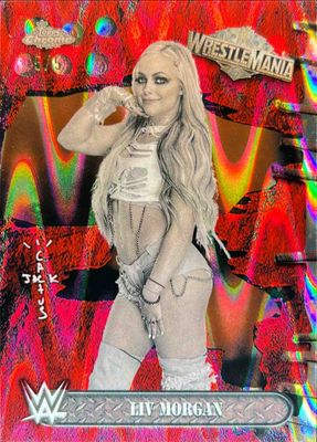 2025 Topps Chrome WWE Cactus Jack x Wrestlemania #5 Red Ray Wave Refractor /5