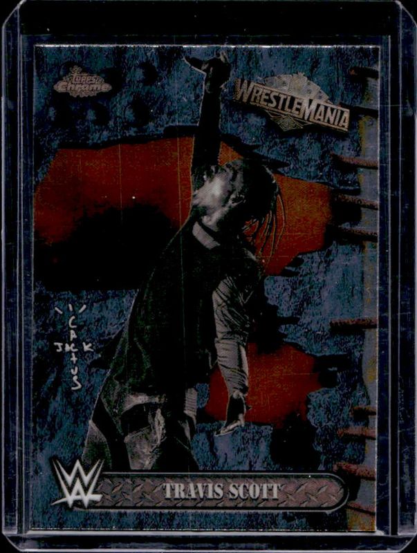 Travis Scott 2025 Topps Chrome WWE Cactus Jack x Wrestlemania #100 Base RAW