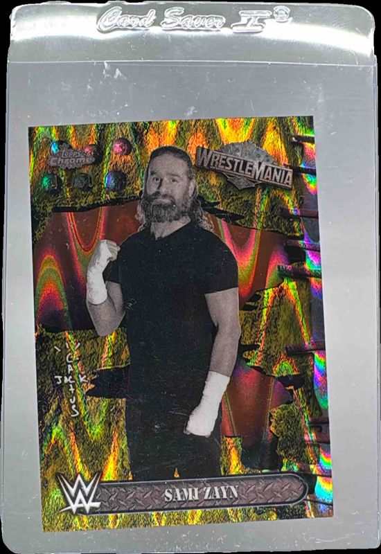 2025 Topps Chrome WWE Cactus Jack x Wrestlemania #72 Gold Ray Wave Refractor /50