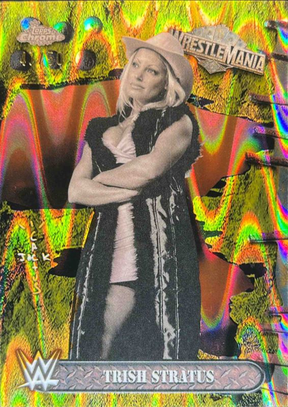 2025 Topps Chrome WWE Cactus Jack x Wrestlemania #9 Gold Ray Wave Refractor /50