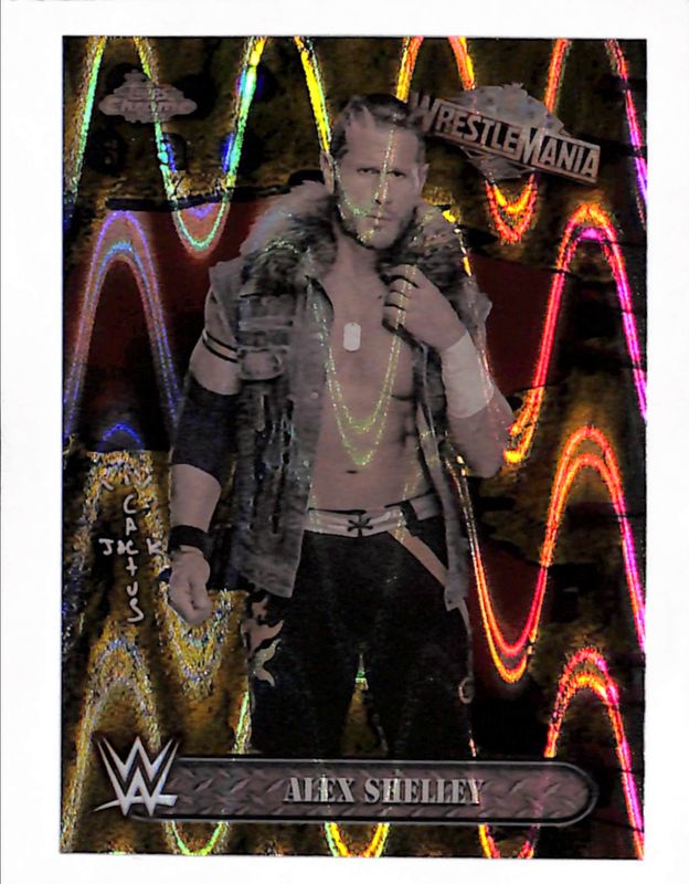 2025 Topps Chrome WWE Cactus Jack x Wrestlemania #46 Gold Ray Wave Refractor /50