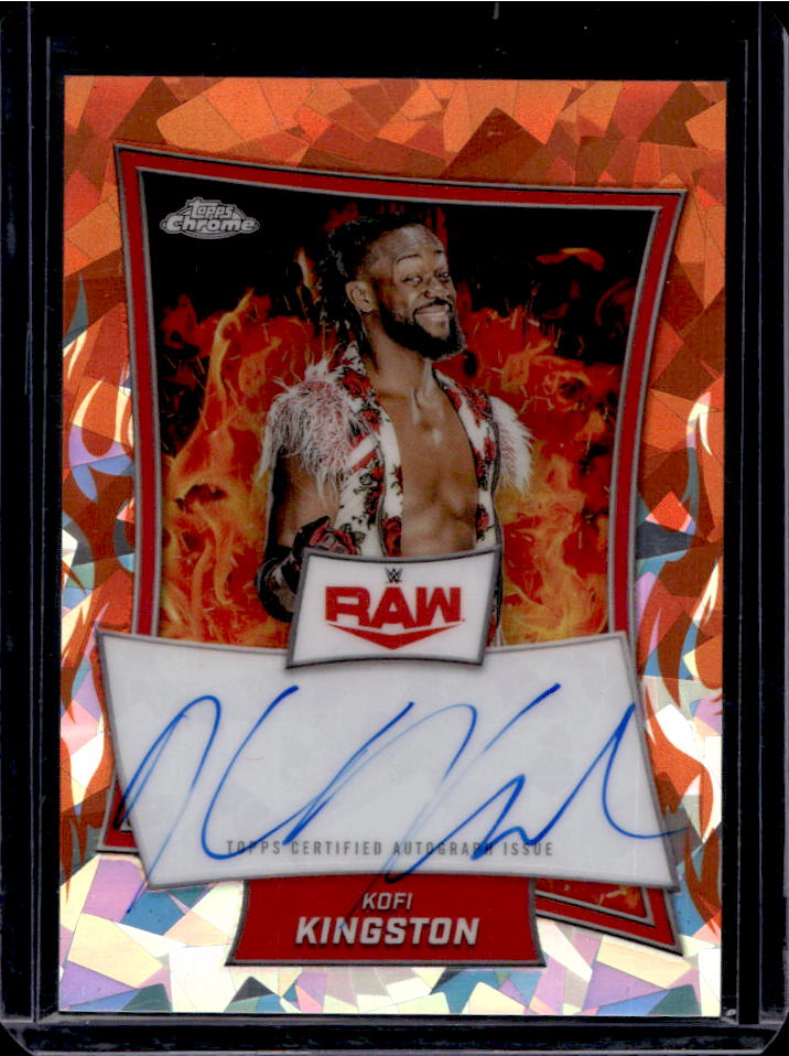 Kofi Kingston 2025 Topps Chrome WWE Sapphire Edition #RBA-KOF Red