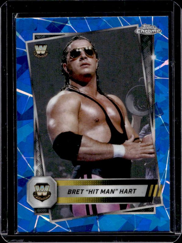 Bret "Hit Man" Hart 2025 Topps Chrome WWE Sapphire Edition #7 Base Chrome RAW