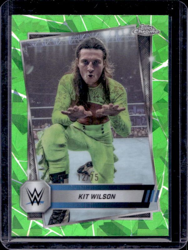 2025 Topps Chrome WWE Sapphire Edition #102 Base Chrome - Green Refractor /75