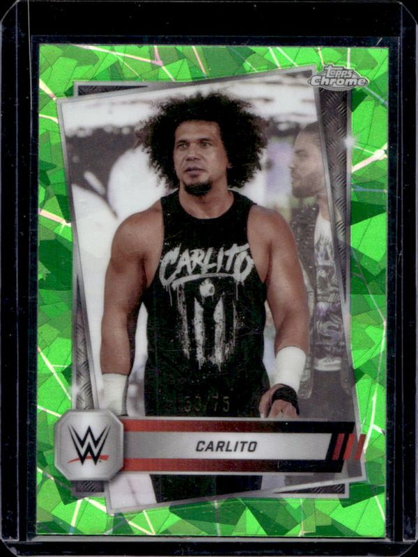 2025 Topps Chrome WWE Sapphire Edition #134 Base Chrome - Green Refractor /75