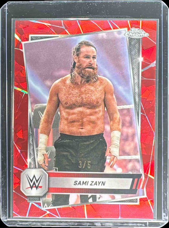 2025 Topps Chrome WWE Sapphire Edition #103 Base Chrome - Red Refractor /5
