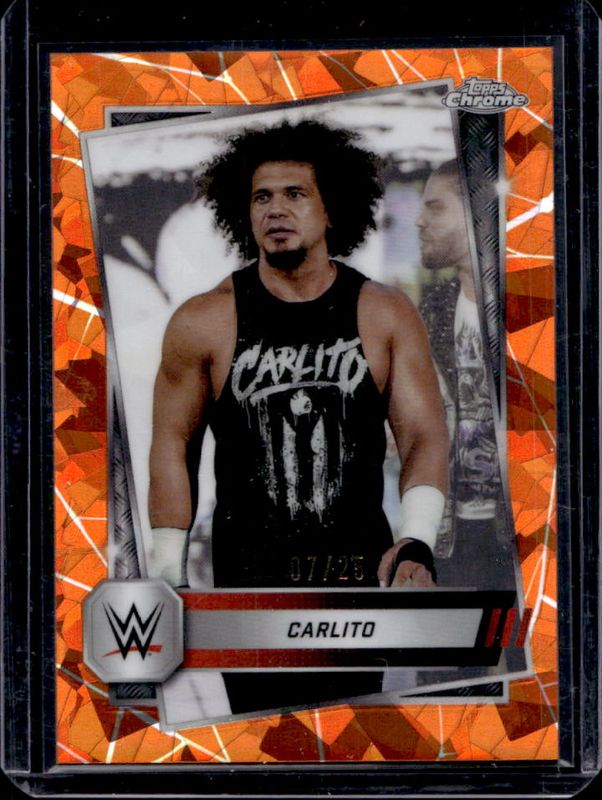 2025 Topps Chrome WWE Sapphire Edition #134 Base Chrome - Orange Refractor /25