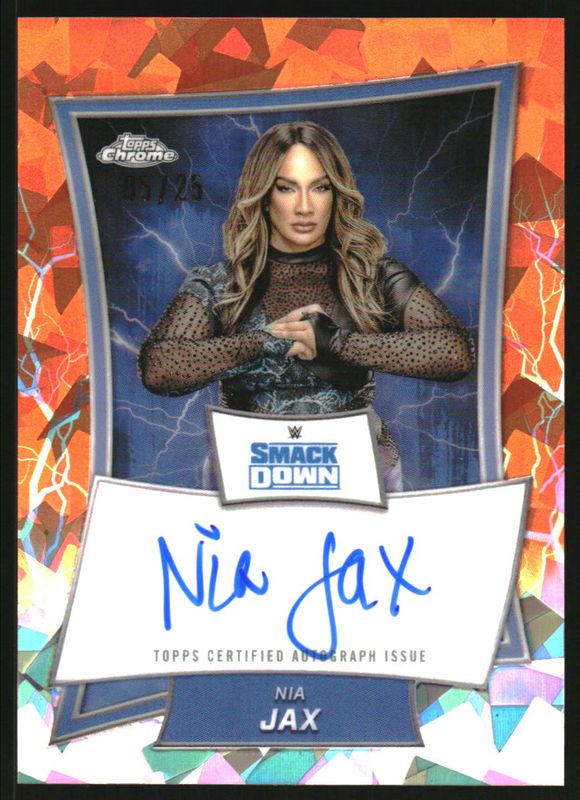 2025 Topps Chrome WWE Sapphire Edition #BBA-NIA Blue Brand Autographs - Orange Refractor /25