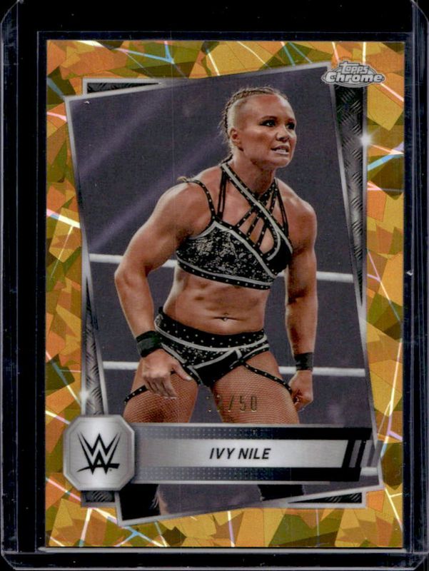 2025 Topps Chrome WWE Sapphire Edition #93 Base Chrome - Gold Refractor /50
