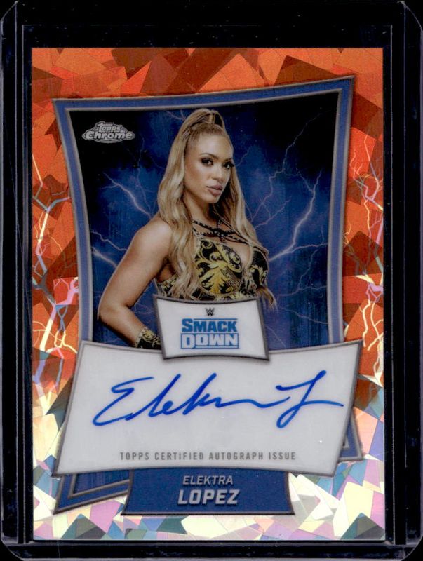 2025 Topps Chrome WWE Sapphire Edition #BBA-ELE Blue Brand Autographs - Orange Refractor /25