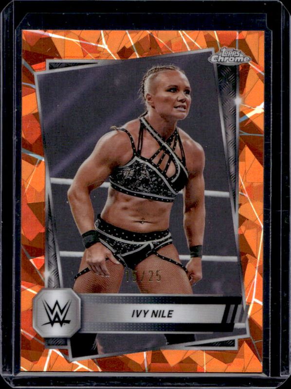 2025 Topps Chrome WWE Sapphire Edition #93 Base Chrome - Orange Refractor /25