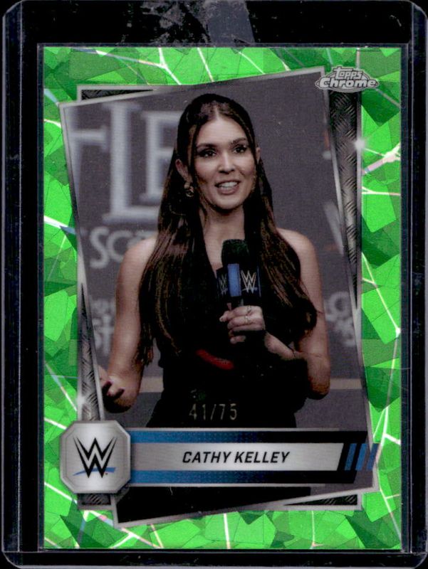 2025 Topps Chrome WWE Sapphire Edition #153 Base Chrome - Green Refractor /75