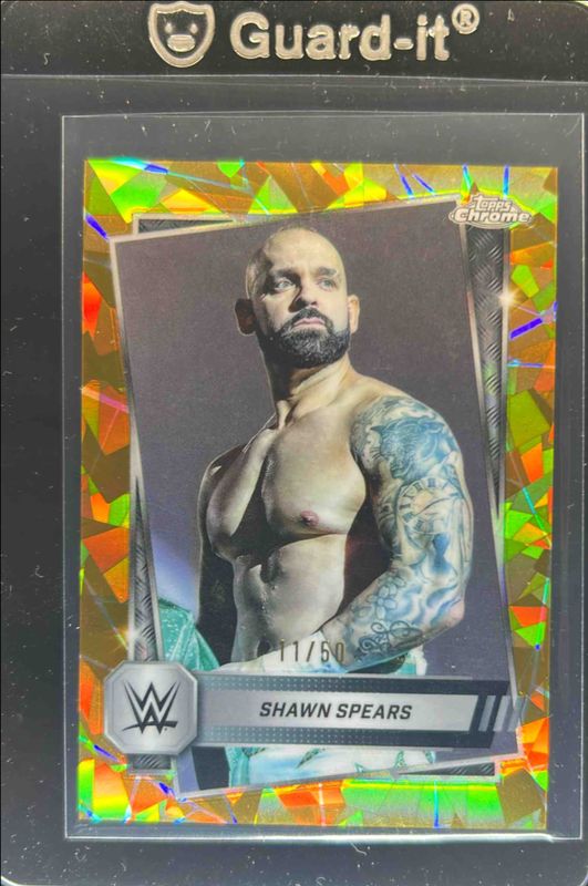 2025 Topps Chrome WWE Sapphire Edition #30 Base Chrome - Gold Refractor /50