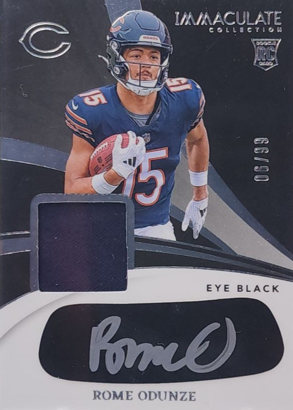 Rome Odunze 2024 Immaculate #EYE-ROM Immaculate Rookie Eye Black Jersey ...